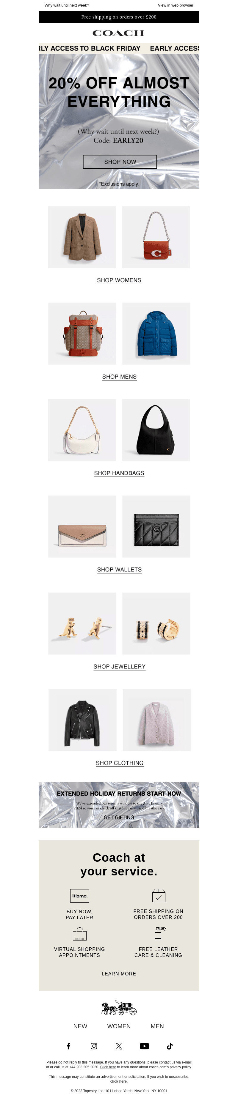 20% off almost EVERYTHING! Your early access continues