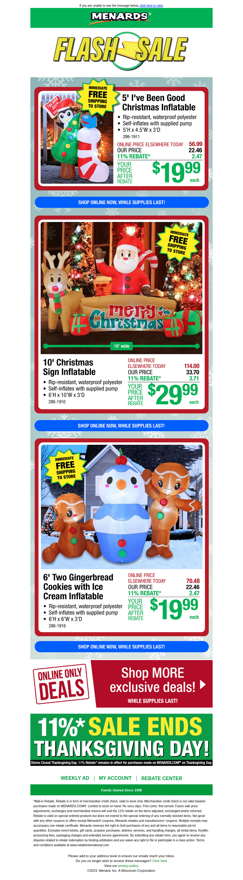 Christmas Inflatables Starting at $19.99!