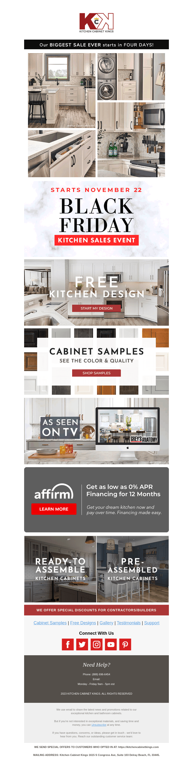 Kitchen Cabinet Kings email from Sun, Nov 19, 2023