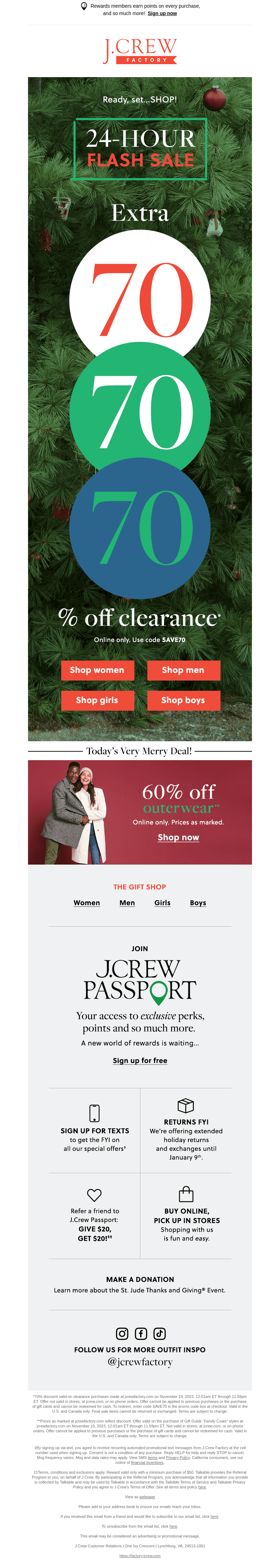 For 24 HOURS only, use code SAVE70 for extra 70% OFF all clearance styles!