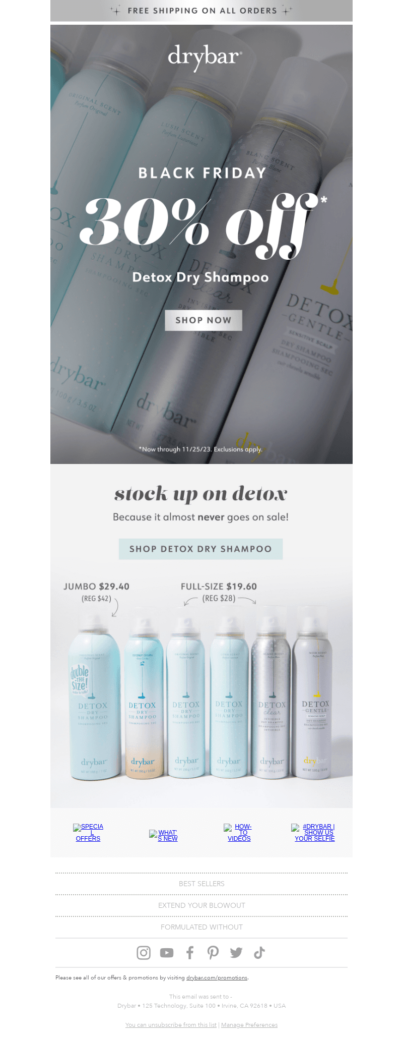 PSA: 30% OFF DETOX DRY SHAMPOO