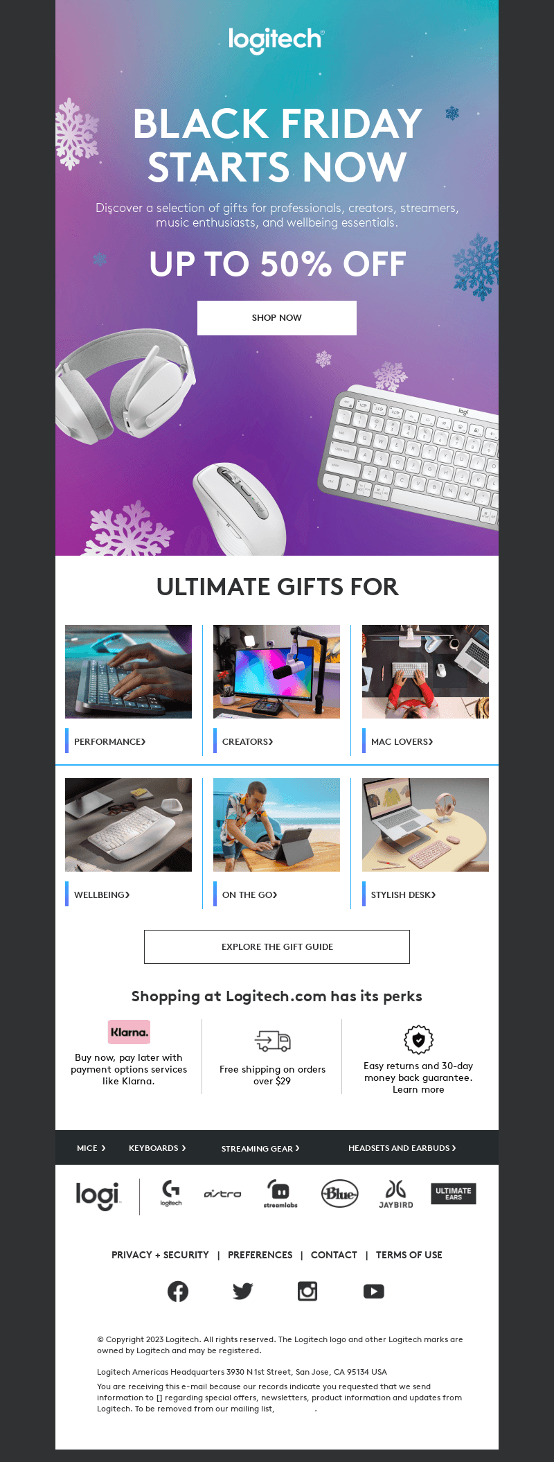 Logitech email from Sun, Nov 19, 2023