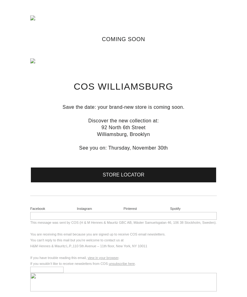 COS email from Mon, Nov 20, 2023
