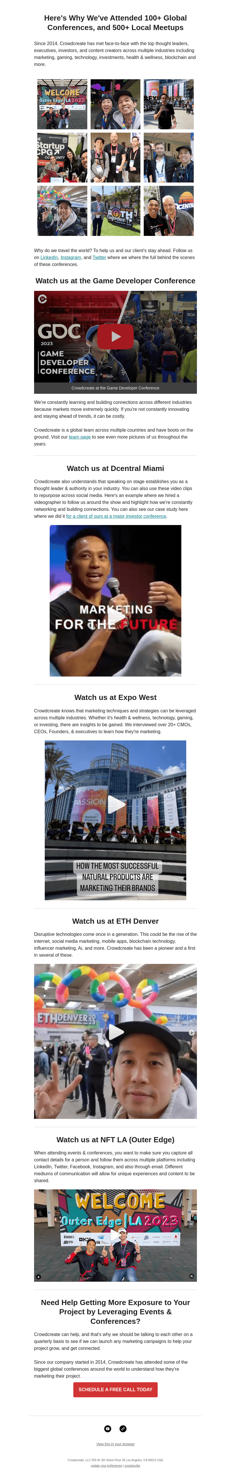 Crowdcreate email from Tue, Nov 21, 2023