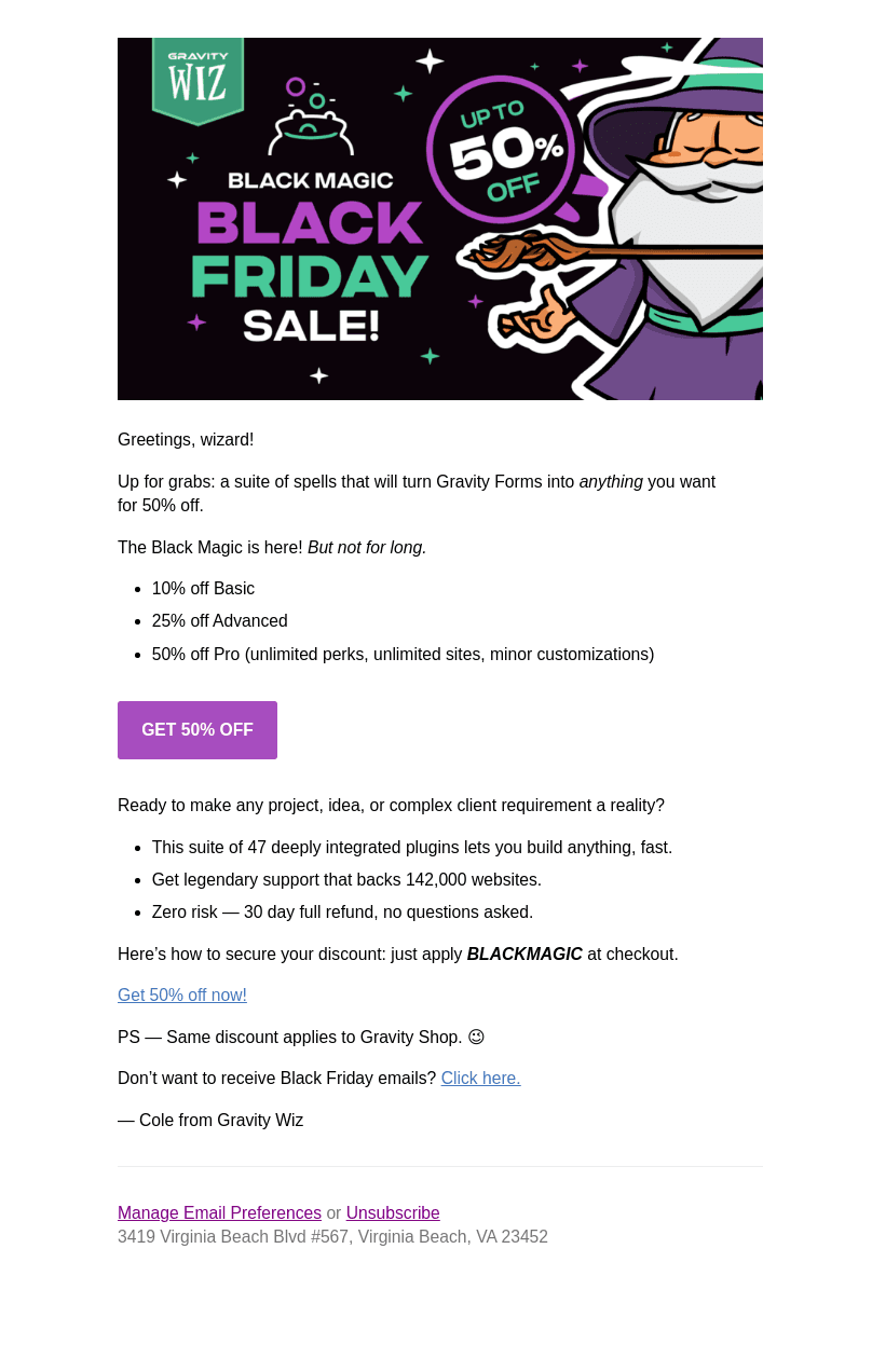 Here’s 50% off Gravity Perks