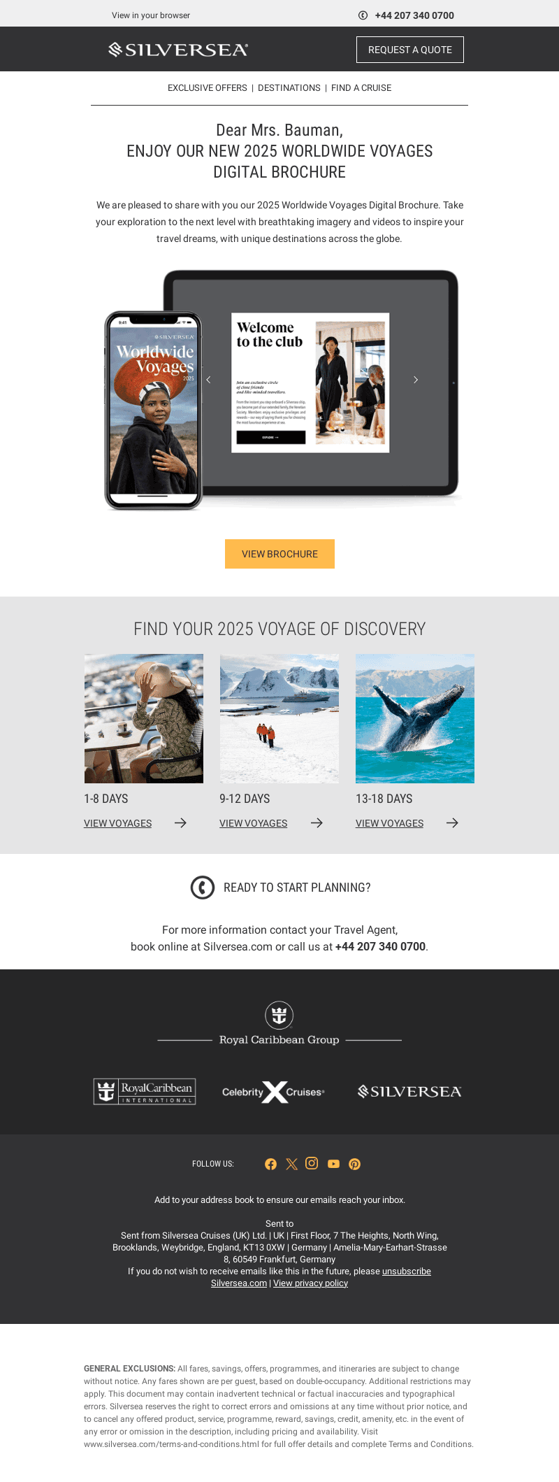 Silversea Cruises email from Tue, Nov 21, 2023