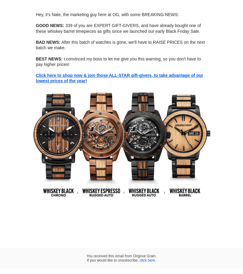 Original Grain email from Tue, Nov 21, 2023