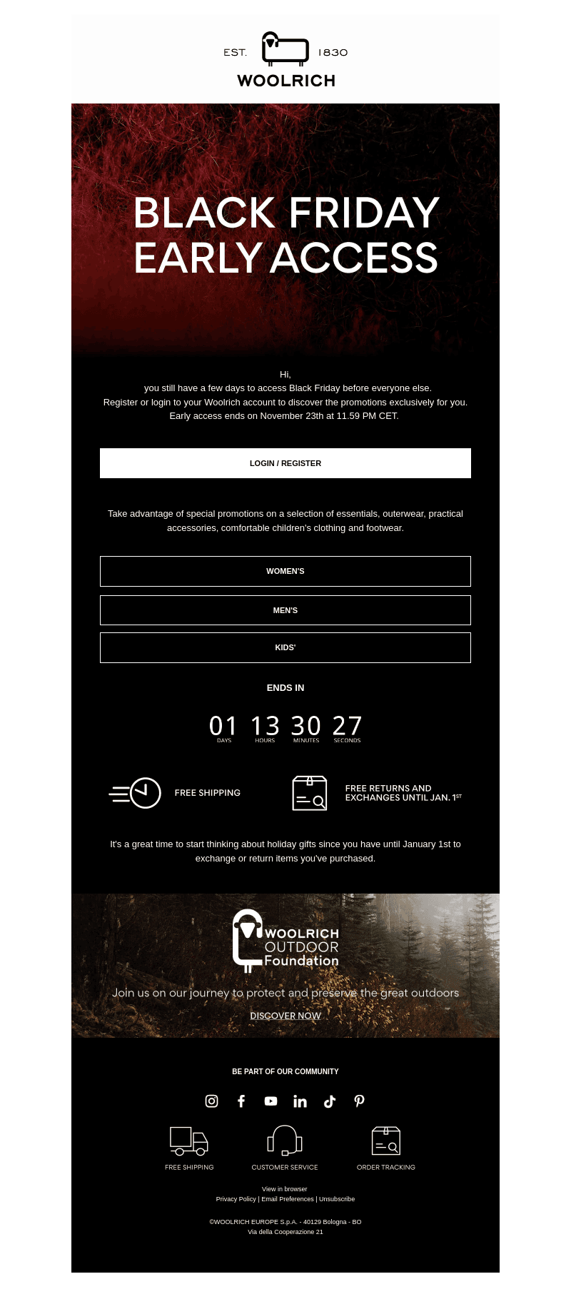 Hi,  Black Friday Preview is ending!