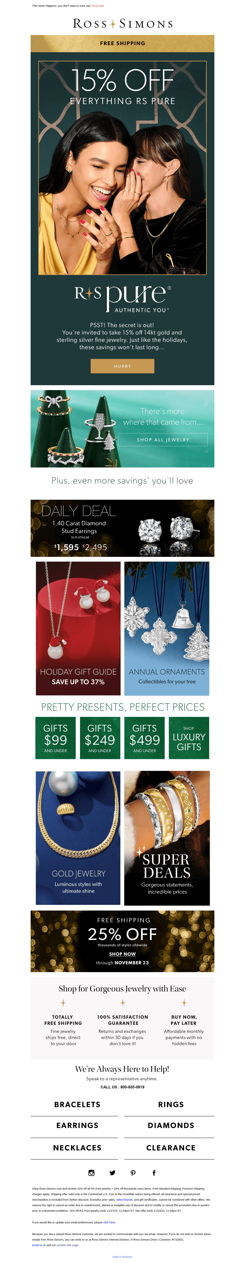 Sleigh what? 15% off everything RS Pure!
