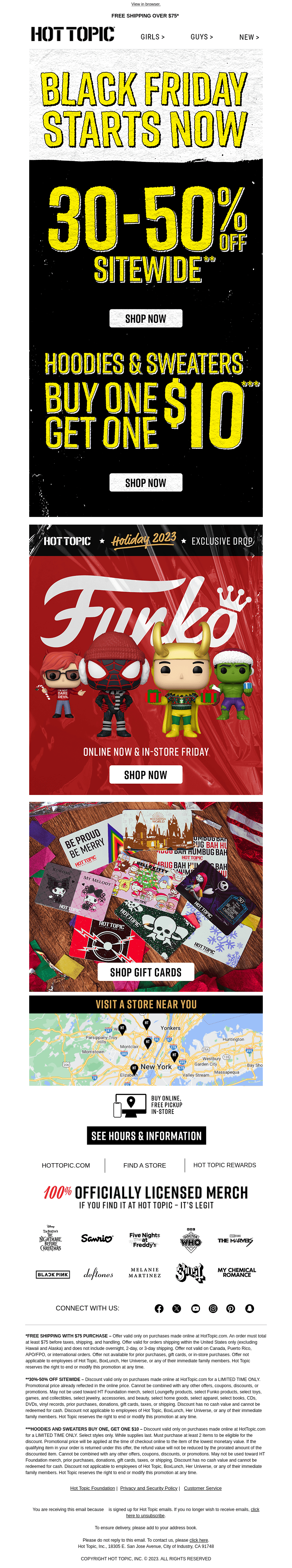 Hot Topic email from Wed, Nov 22, 2023