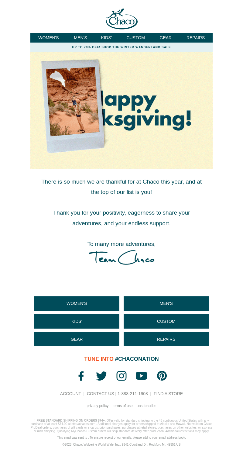 Chaco email from Thu, Nov 23, 2023