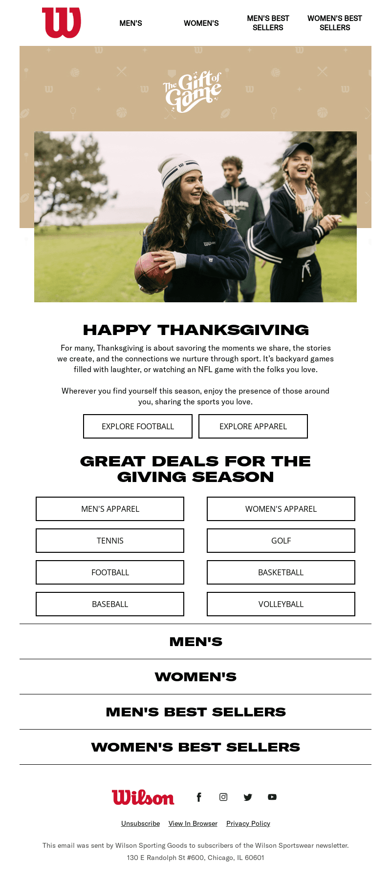 HAPPY THANKSGIVING FROM WILSON