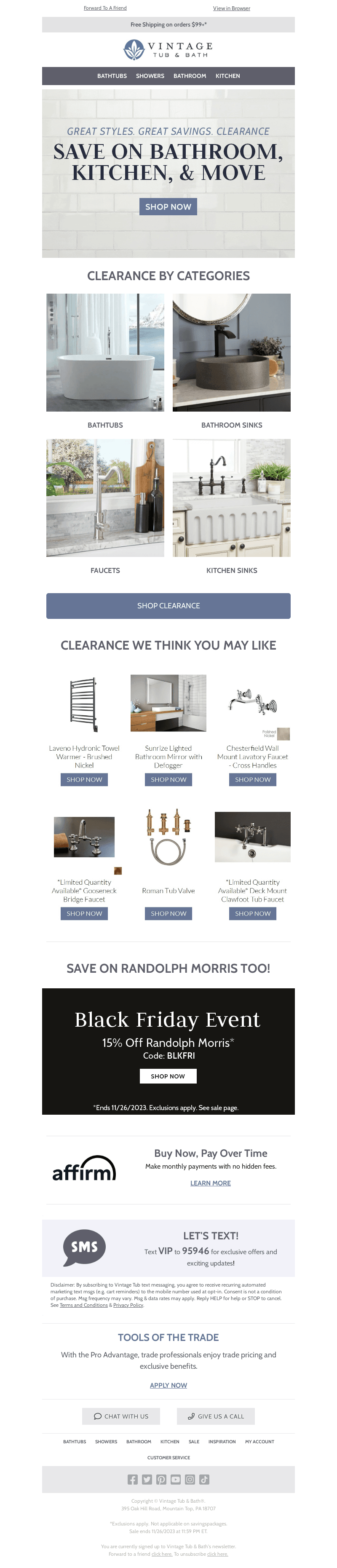 CLEARANCE Event Starts NOW