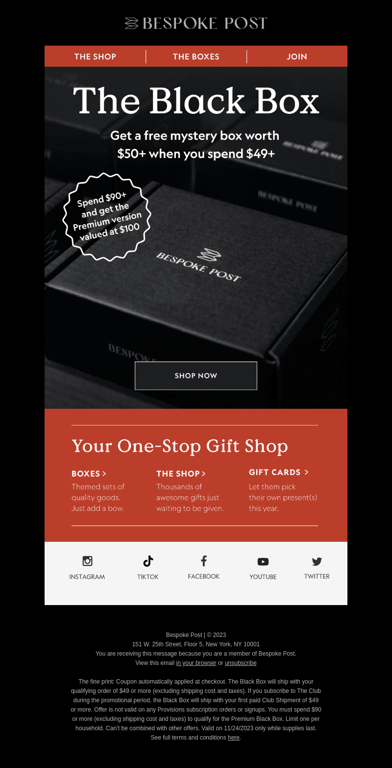 A Free Box On Us When You Spend $49+