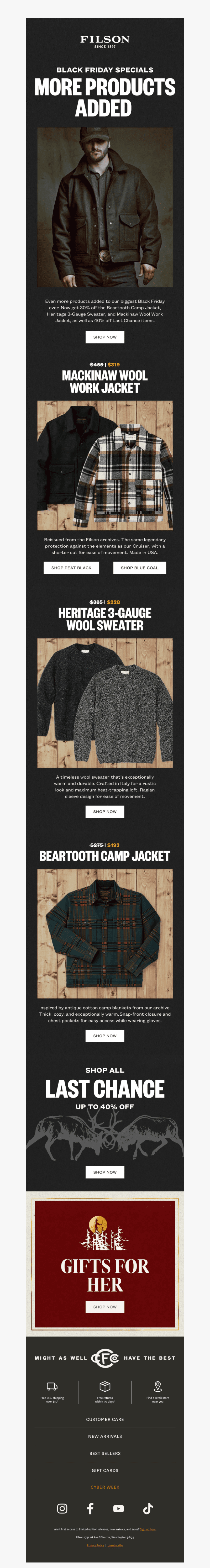 Just Added - Mackinaw Work Jacket & More 30% Off