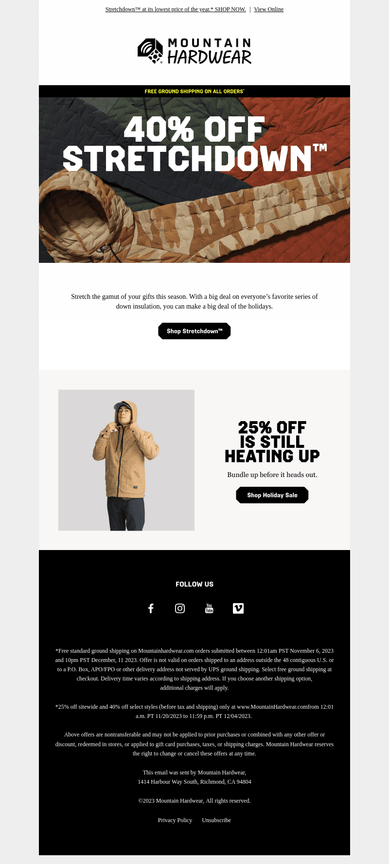 40% off our stretchiest down insulation.