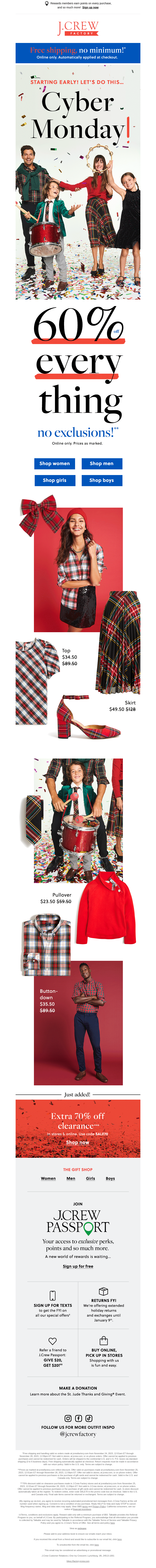 Shop early: 60% OFF EVERYTHING, NO EXCLUSIONS!
