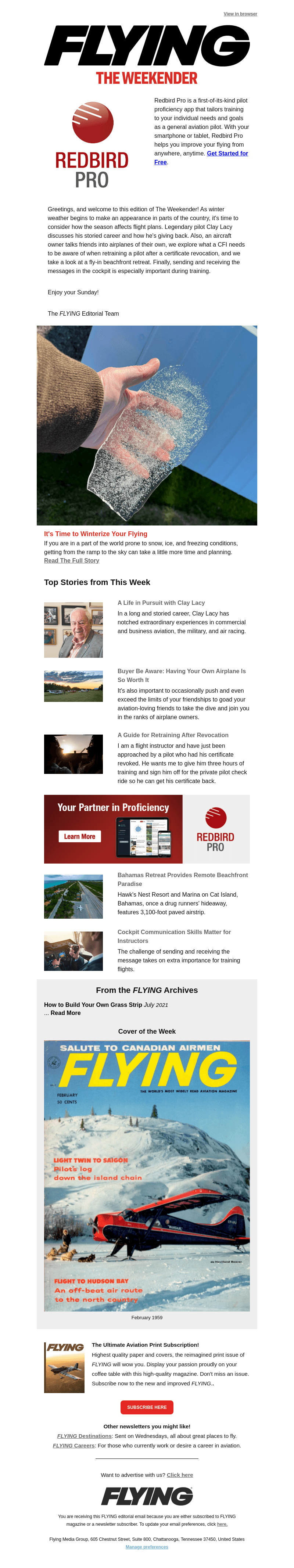 Flying Magazine email from Sun, Nov 26, 2023