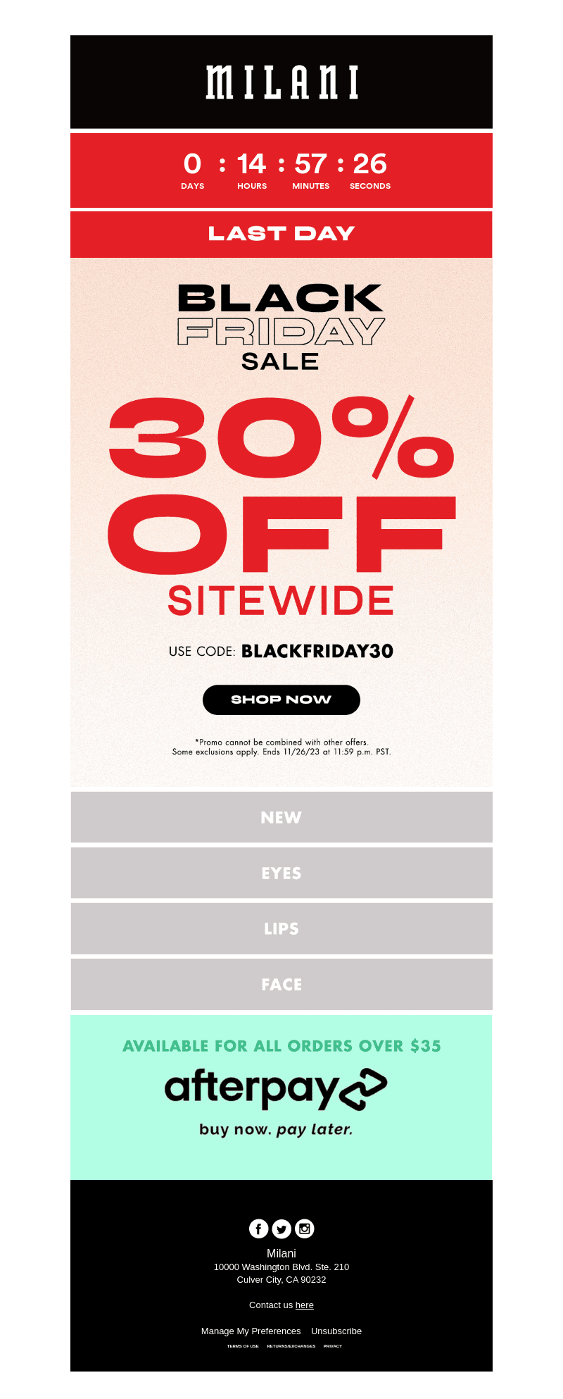 LAST CALL! 30% OFF SITEWIDE ENDS TONIGHT!