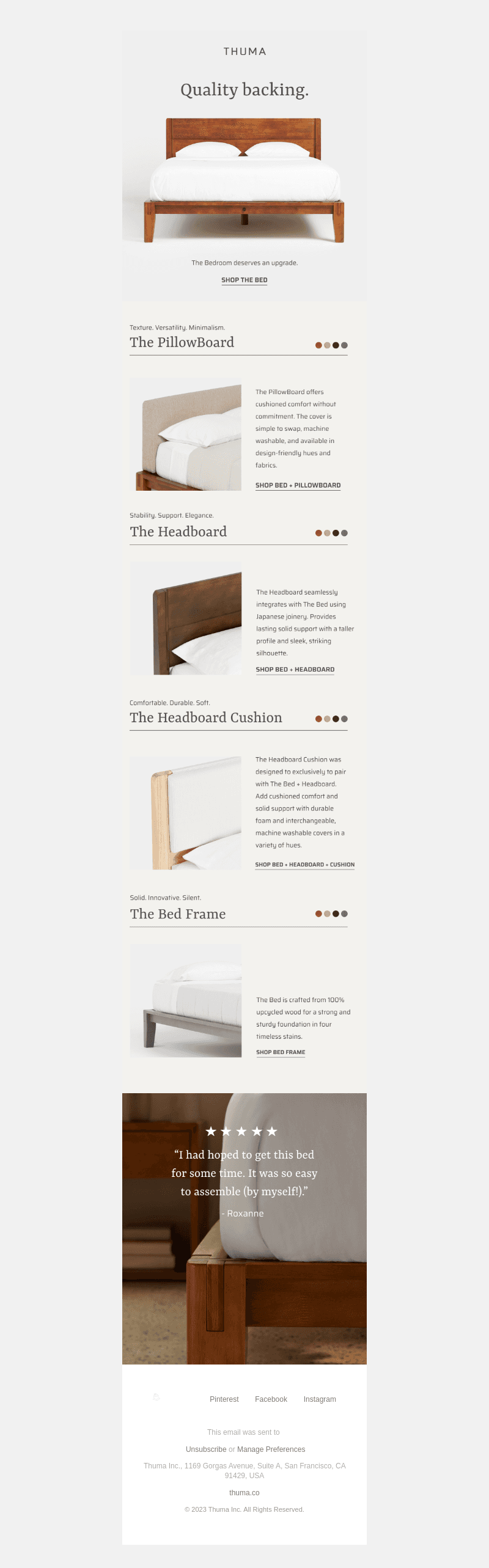 The Bed, four ways.