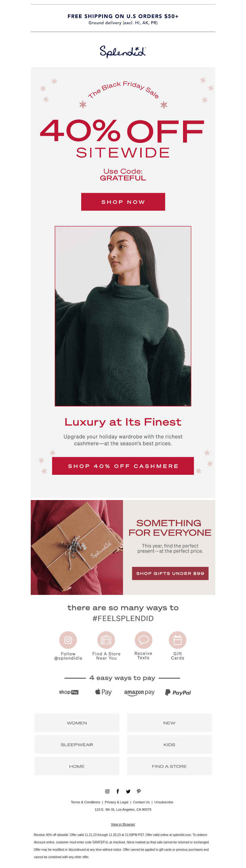 Thankful for . . . 40% Off Cashmere!