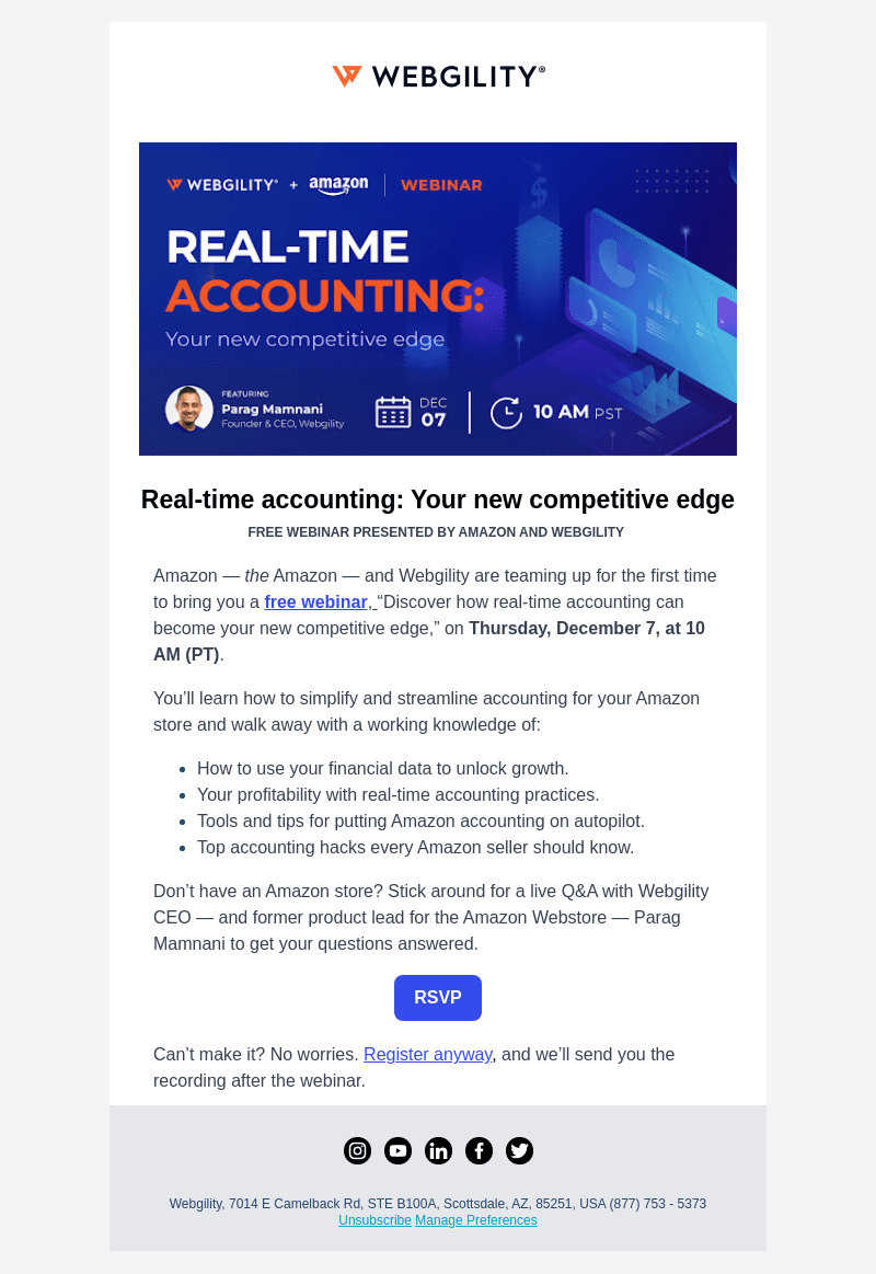 Webgility email from Mon, Nov 27, 2023