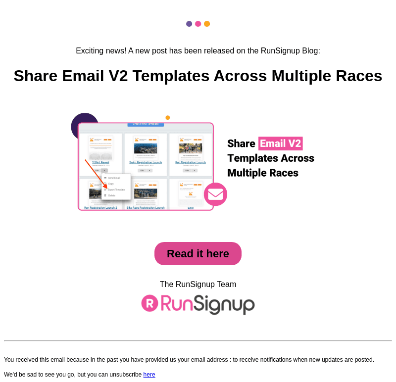 New Post! - Share Email V2 Templates Across Multiple Races
