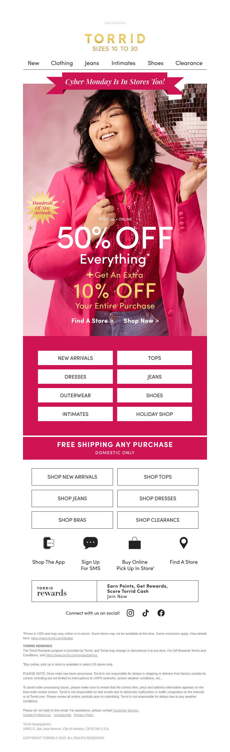 Score BIG, 50% off EVERYTHING + extra 10% off your purchase!