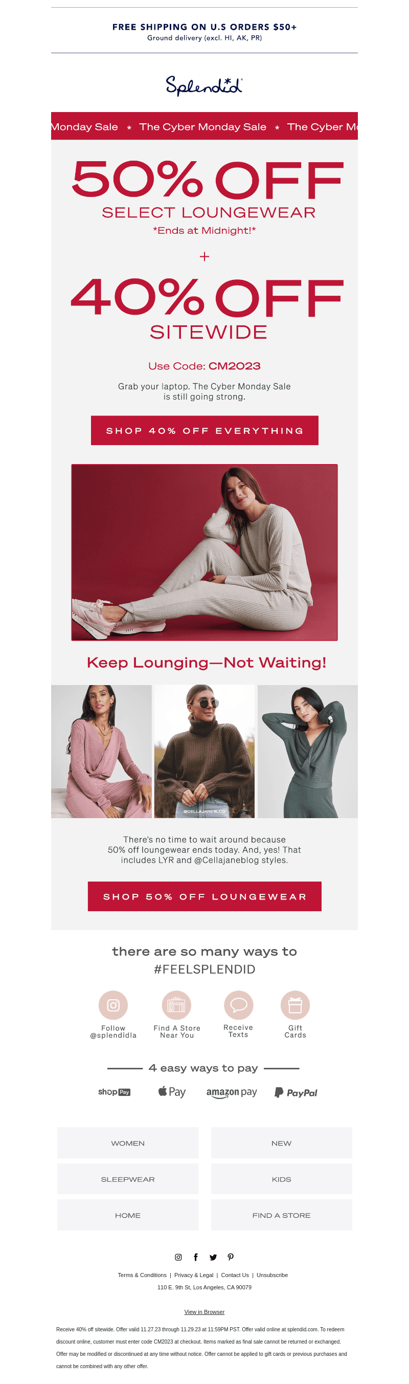 50% Off Select Loungewear—Last Chance!