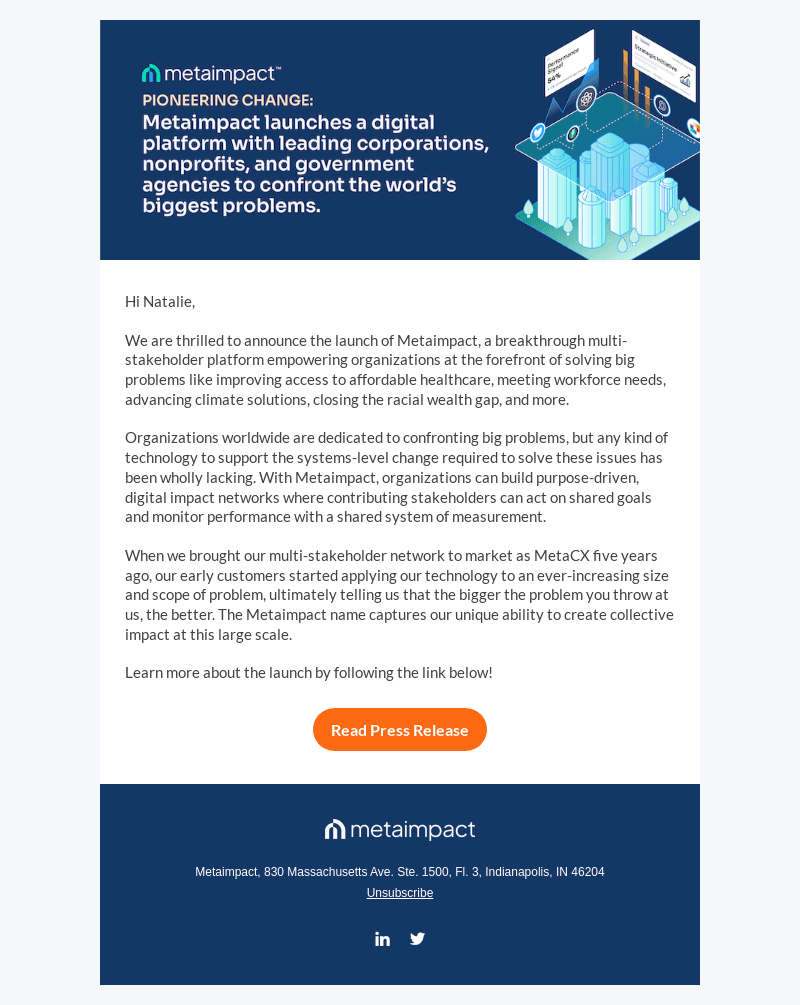 Metaimpact email from Tue, Nov 28, 2023