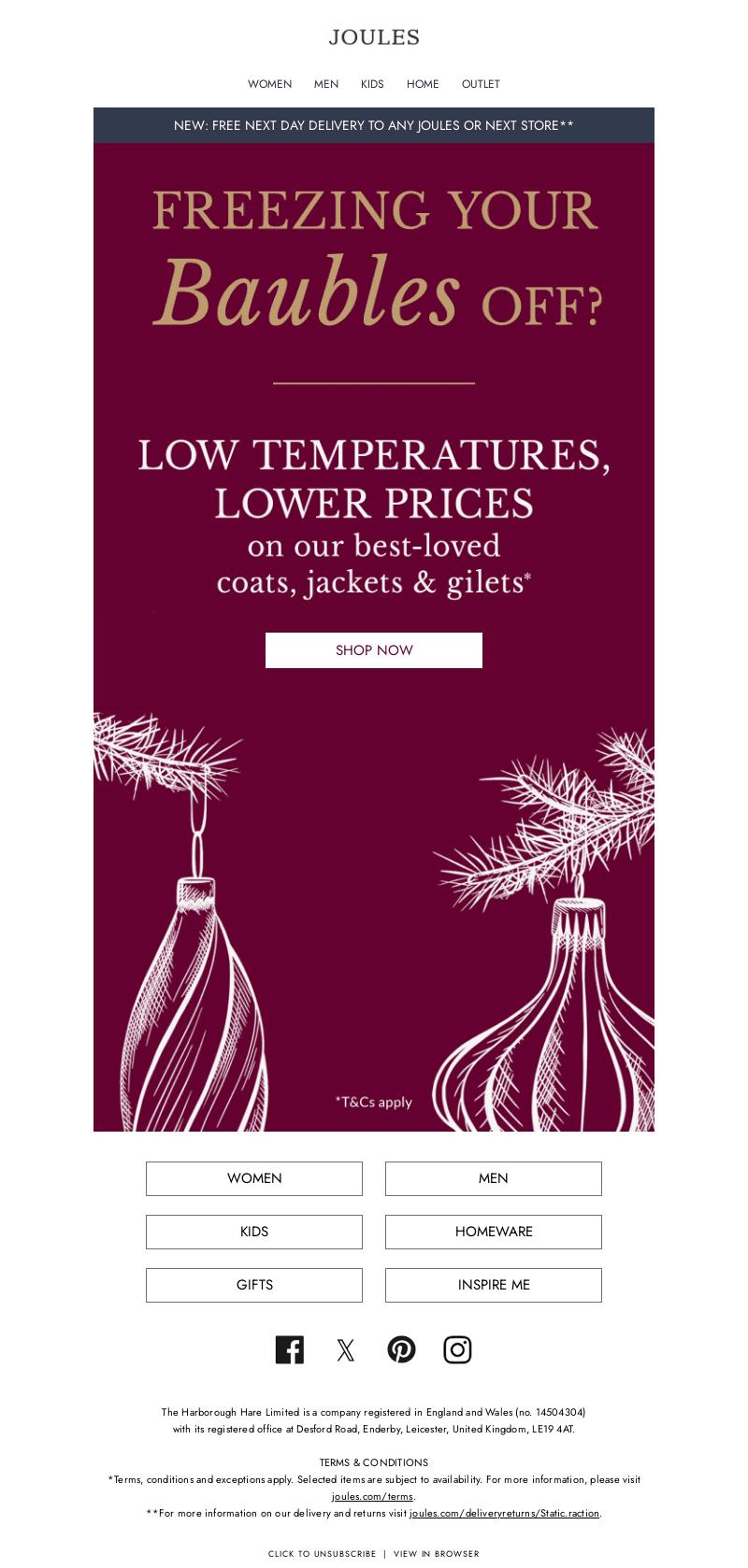 Freezing your baubles off?