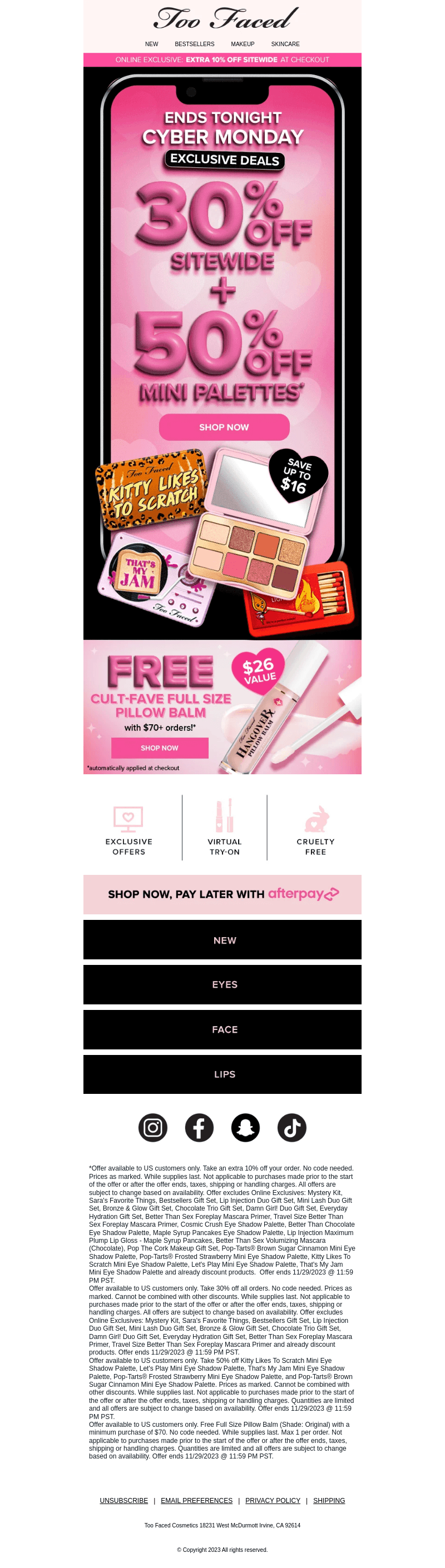 QUICK! BFF, 30% Off Sitewide + 50% Off Mini Palettes 🏃