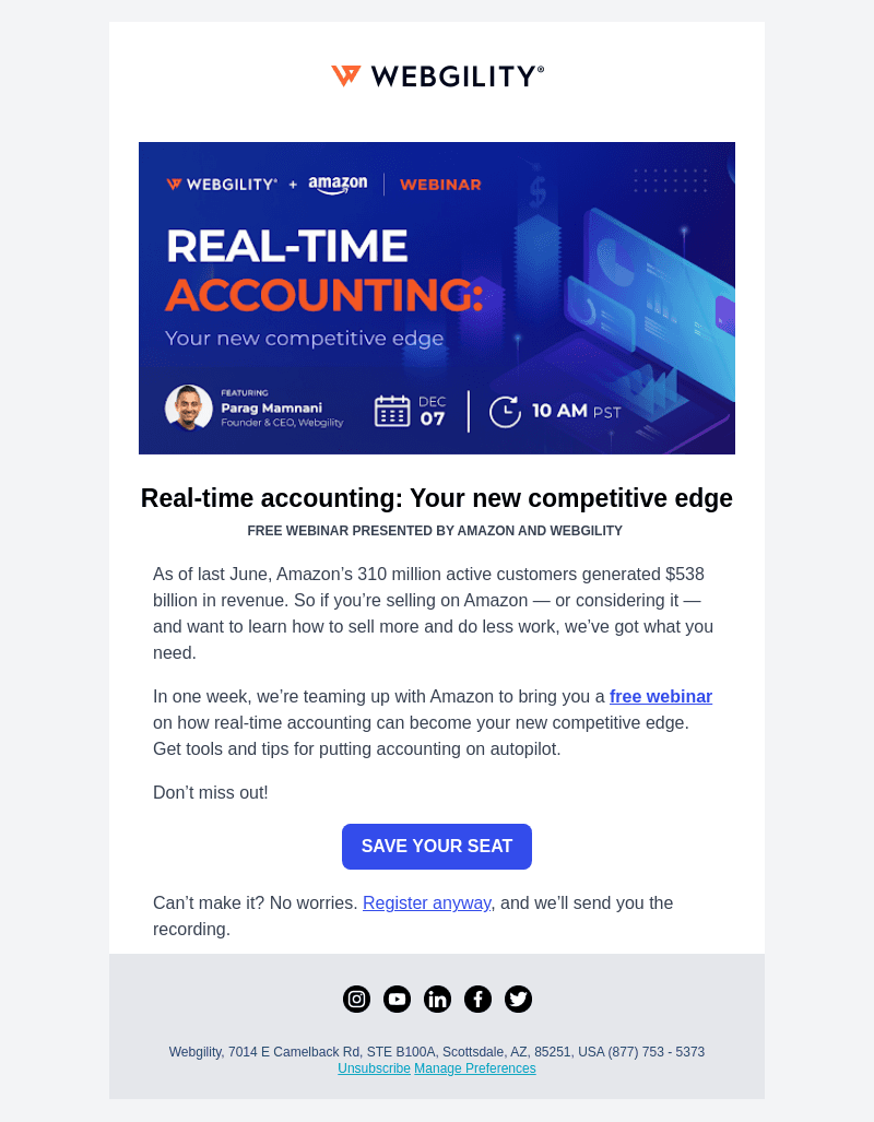 Webgility email from Thu, Nov 30, 2023