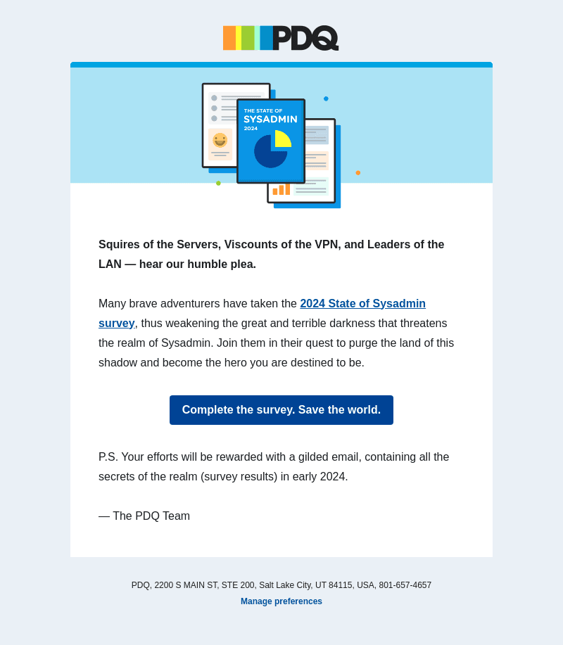 Last call: 2024 State of Sysadmin