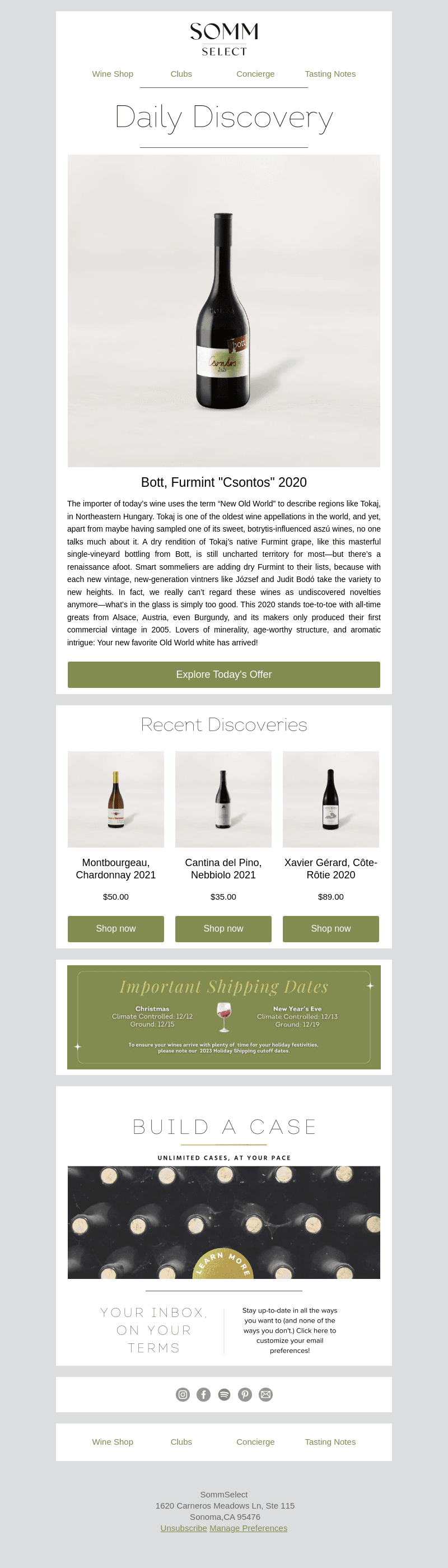 SommSelect email from Thu, Nov 30, 2023