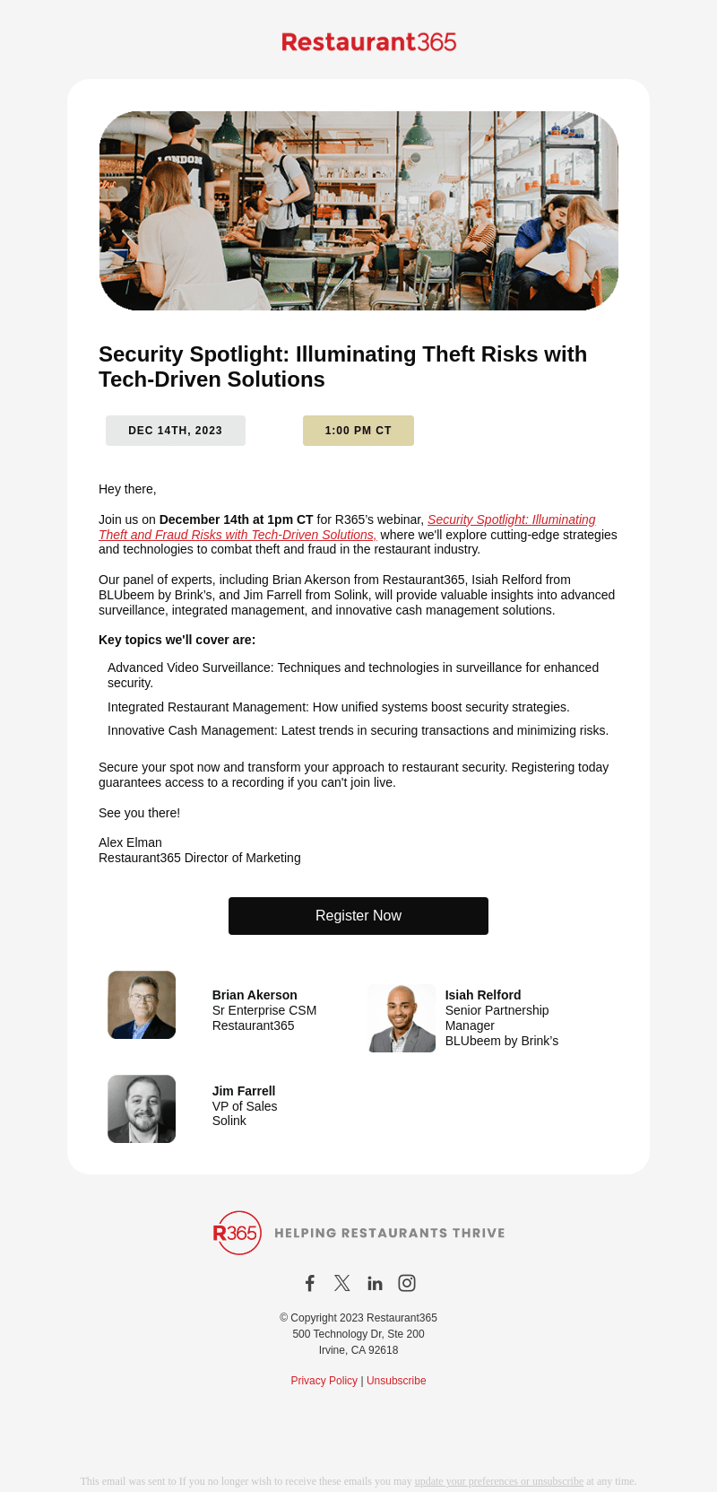 Master Restaurant Security: Exclusive Webinar Invitation
