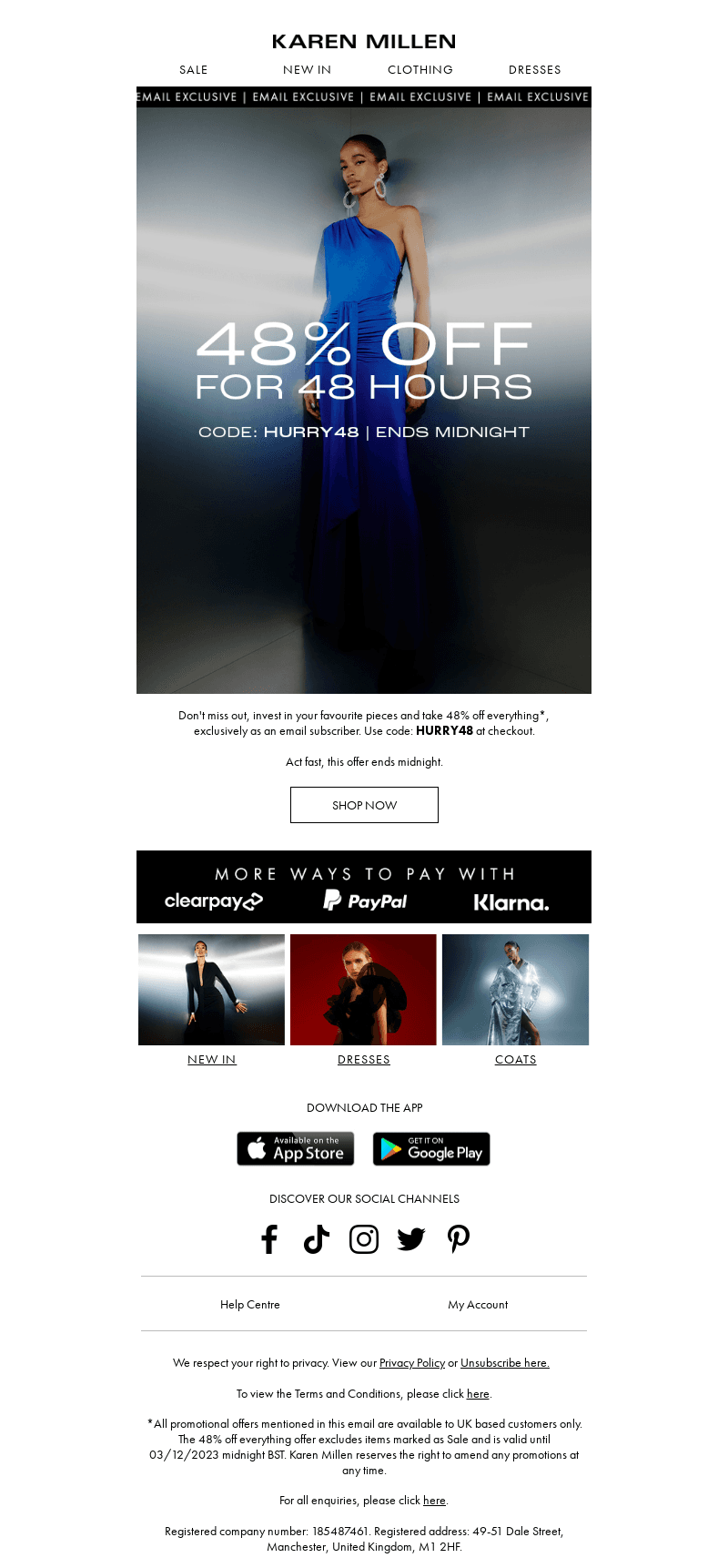 Ends midnight | 48% off everything for 48 hours