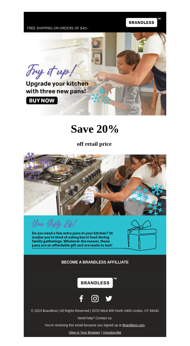 Save 20% on stainless steel