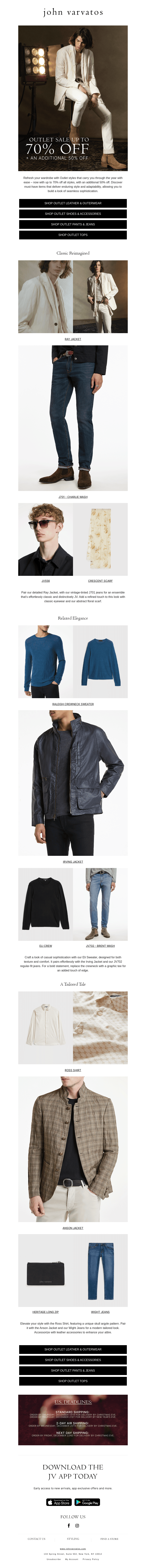 Take 30% off JV Outlet styles