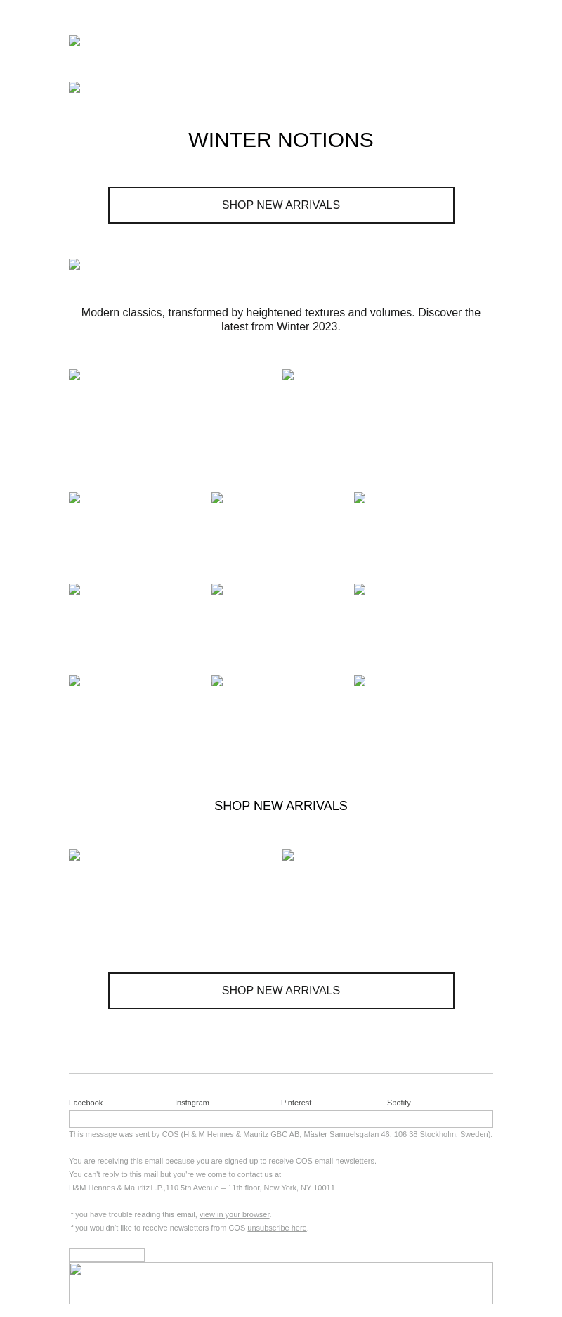 Winter notions: new arrivals