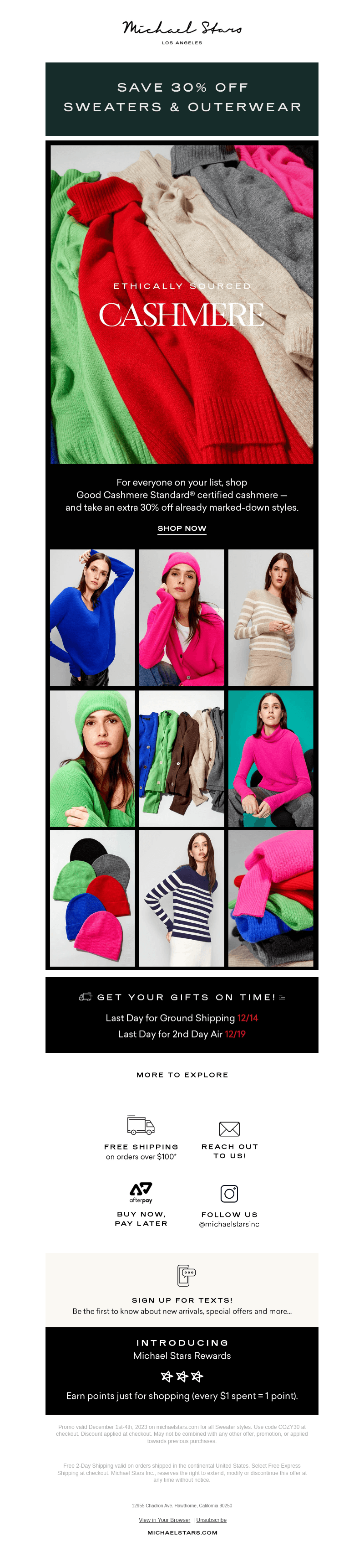 Take 30% off cashmere