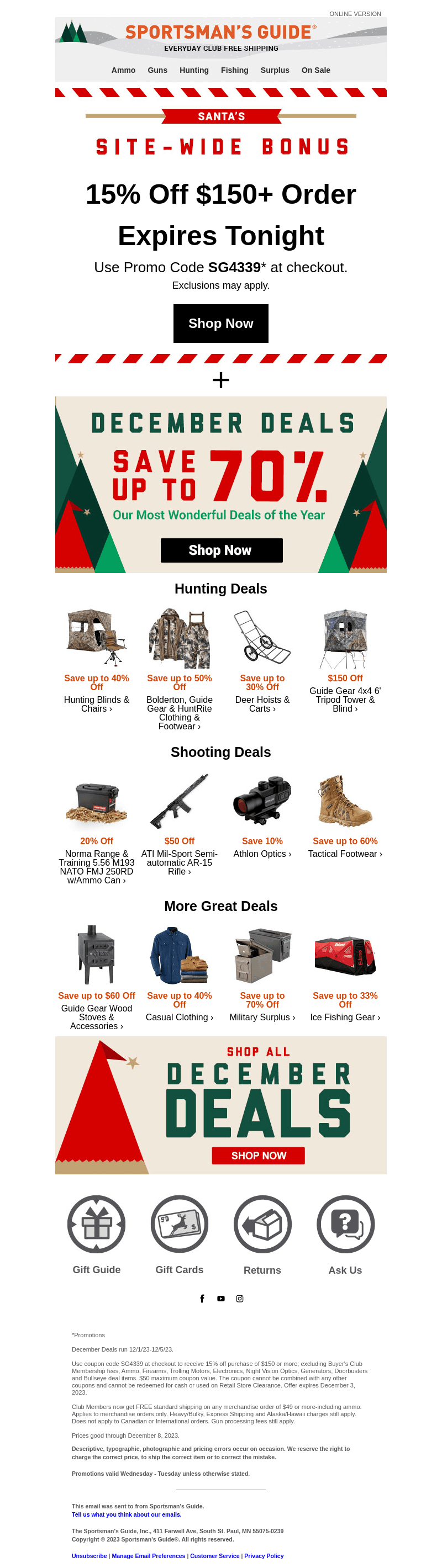 ENDING TONIGHT: 15% Off Your $150+ Order