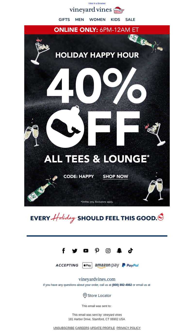 LAST CALL For 40% Off ALL Tees & Lounge