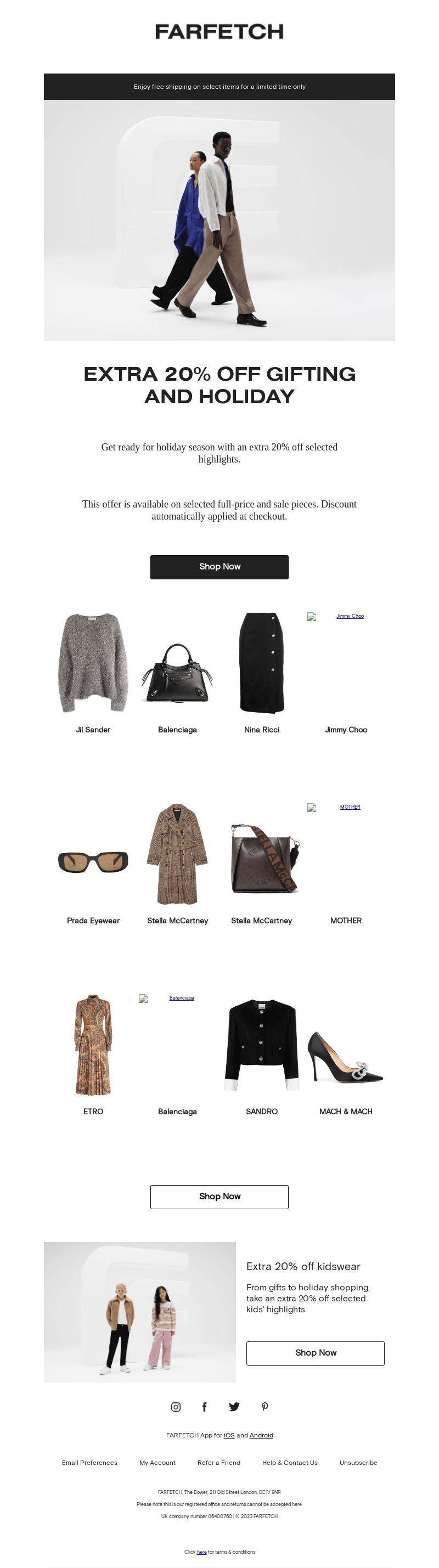 It's holiday season: get an extra 20% off