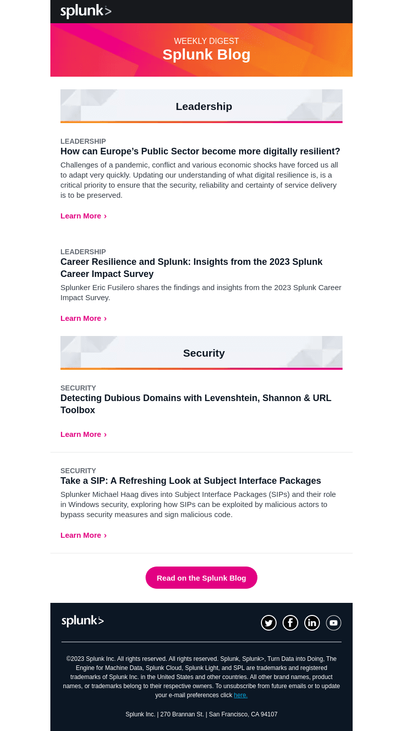Splunk Blogs - Listen To Your Data