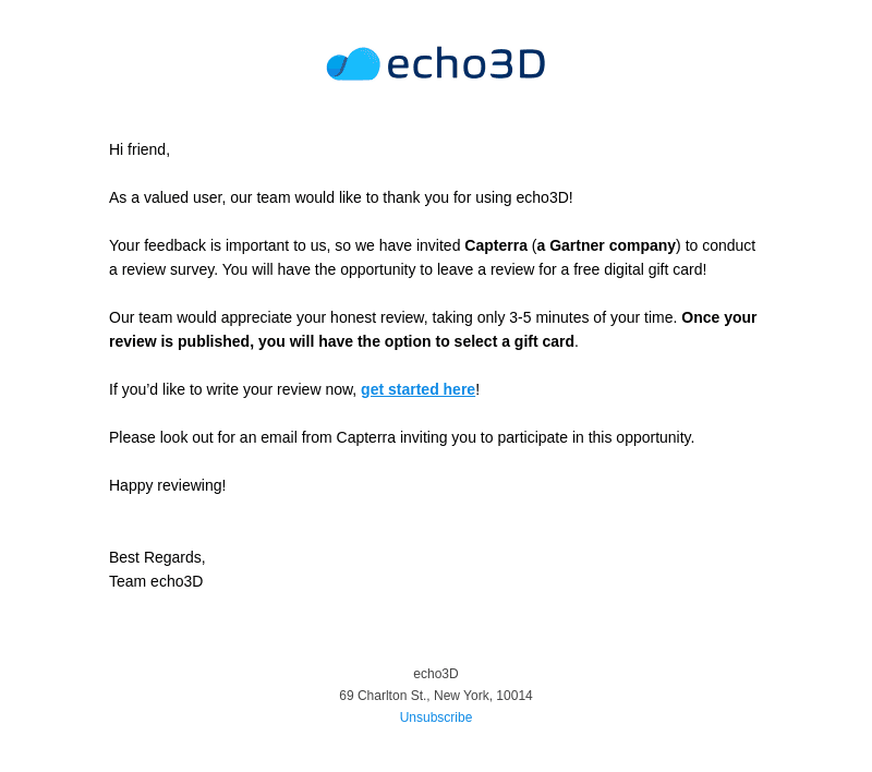 echo3D email from Mon, Dec 4, 2023