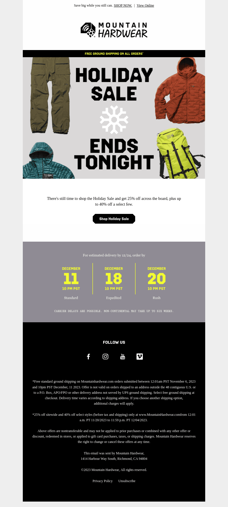 Up to 40% off ends TONIGHT.