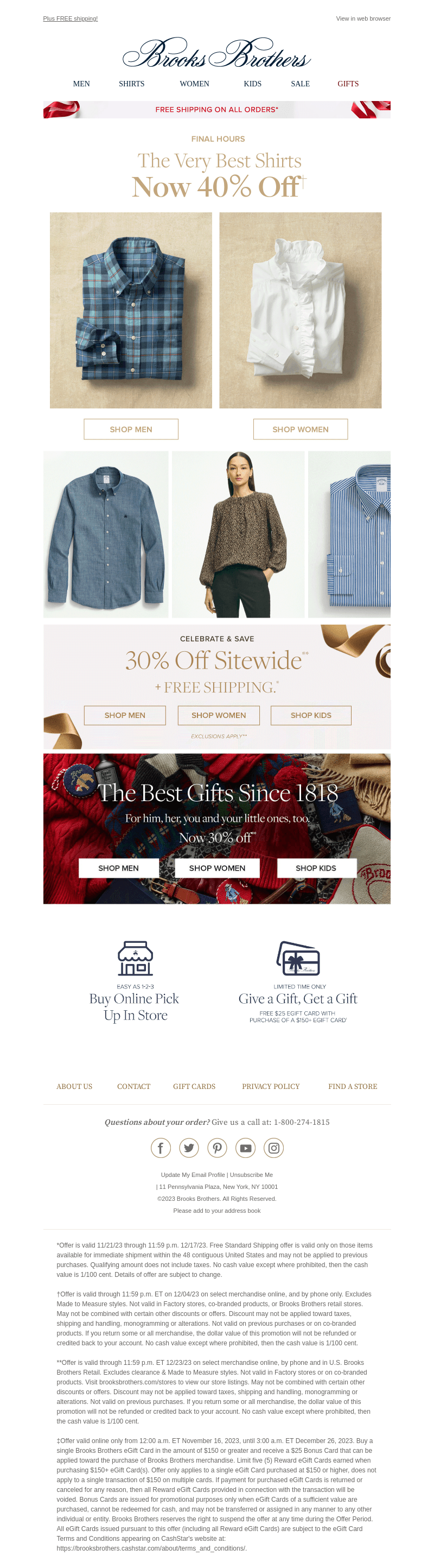 FINAL HOURS: 40% off shirts