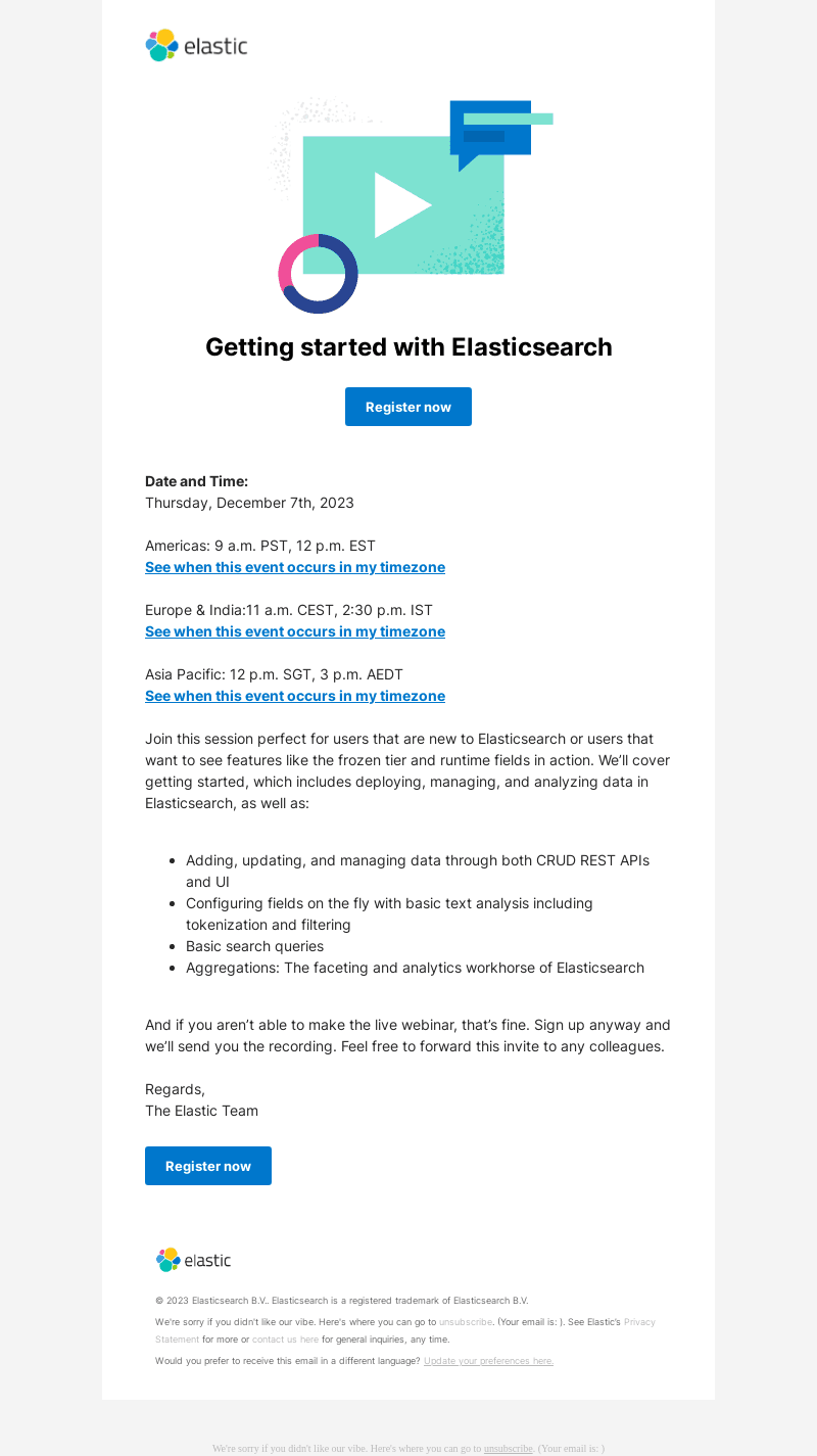 [Last chance to register] Getting Started with Elasticsearch
