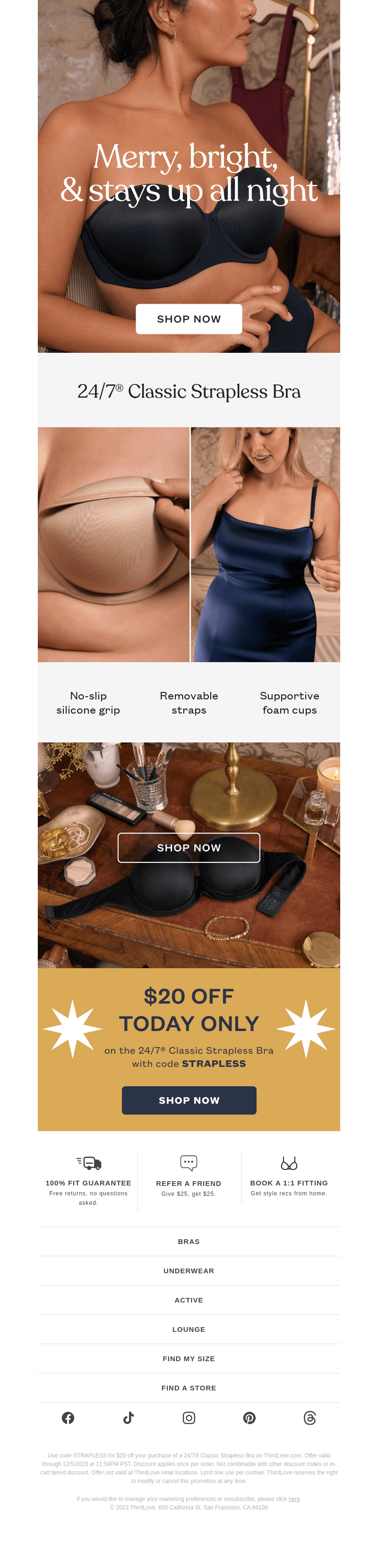 A bra that keeps up with the holidays
